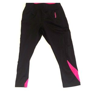 Black and pink running leggings